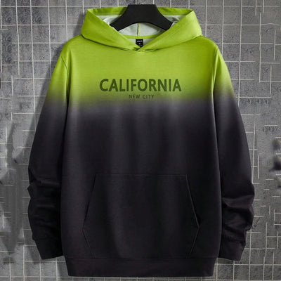 Sweat à capuche à manches longues pour hommes, impression dégradé 3D, Simple, loisirs
