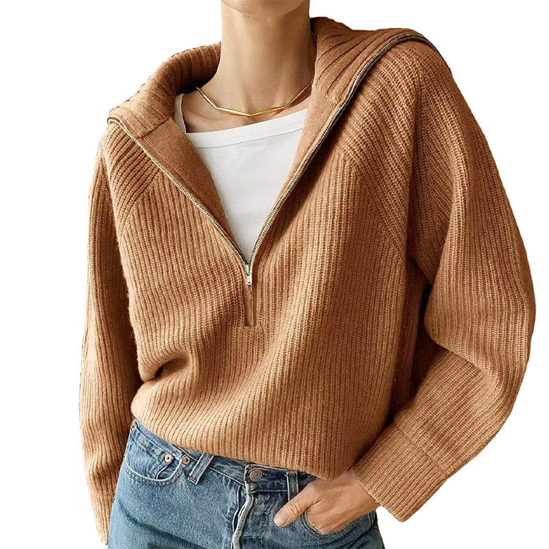 Pull court tricoté de style européen et américain pour femmes