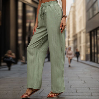 Pantalon large élastique à la mode