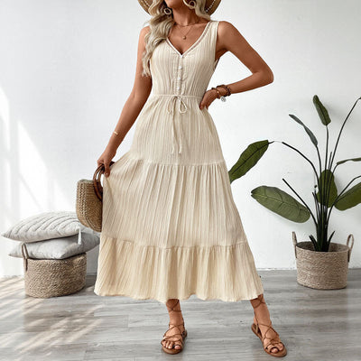 Robe Femme Tendance à Couture Contrastée – Style Décontracté et Unique