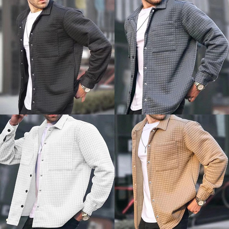Cardigan pour homme, avec petits carreaux, coupe moderne, style décontracté/ trendy.