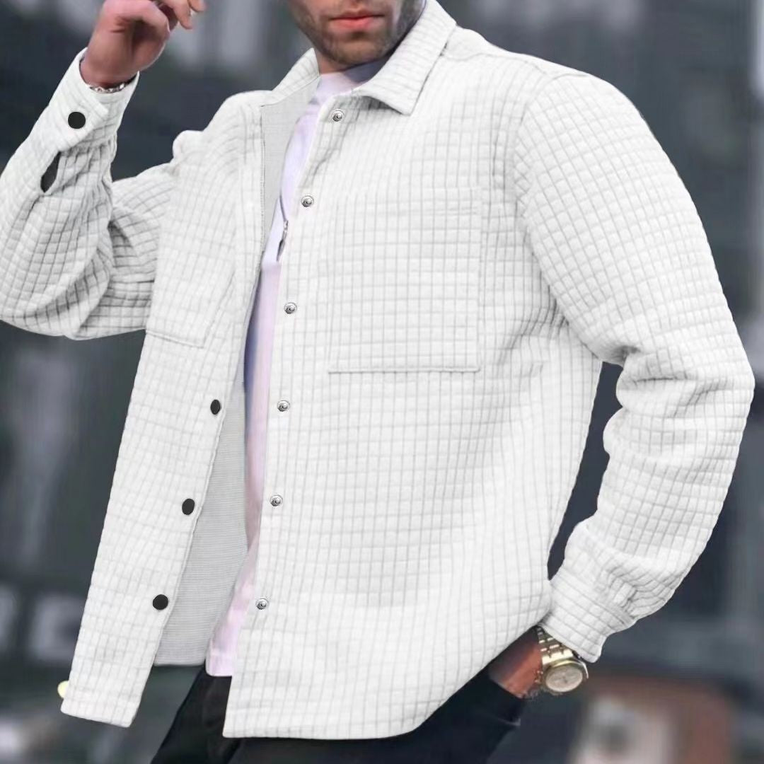 Cardigan pour homme, avec petits carreaux, coupe moderne, style décontracté/ trendy.