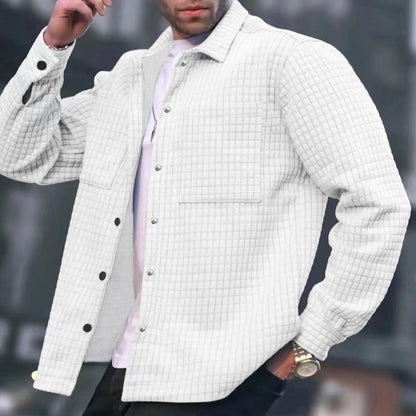 Cardigan pour homme, avec petits carreaux, coupe moderne, style décontracté/ trendy.