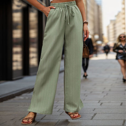 Pantalon large élastique à la mode