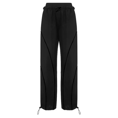 Pantalon décontracté à bande élastique à taille fine pour femme