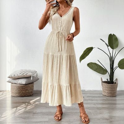 Robe Femme Tendance à Couture Contrastée – Style Décontracté et Unique