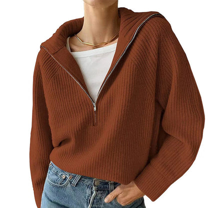 Pull court tricoté de style européen et américain pour femmes