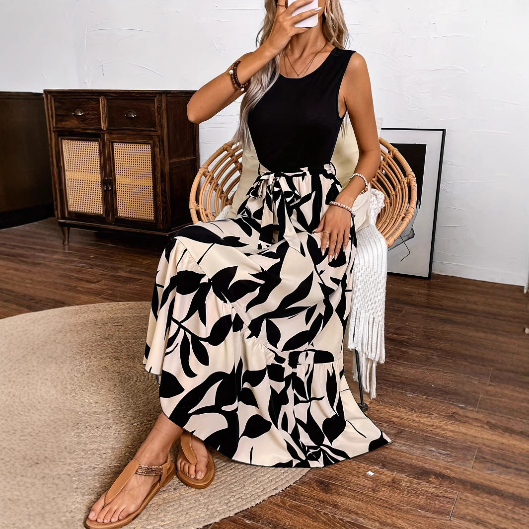 Robe à imprimé couture tendance pour le printemps et l'été