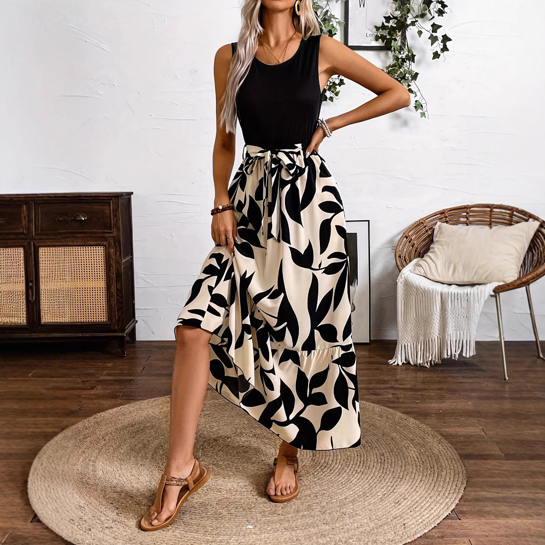 Robe à imprimé couture tendance pour le printemps et l'été