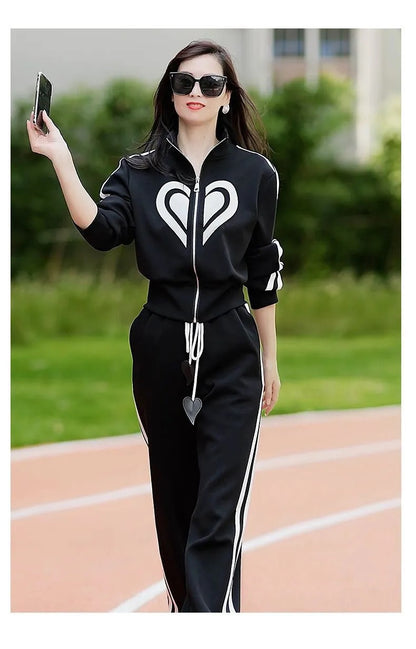 Costume de sport imprimé décontracté polyvalent pour femme