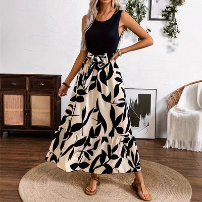 Robe à imprimé couture tendance pour le printemps et l'été