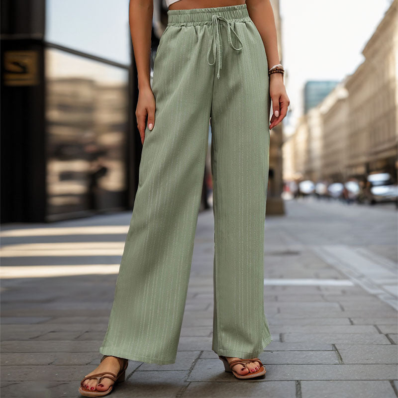 Pantalon large élastique à la mode