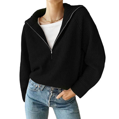 Pull court tricoté de style européen et américain pour femmes