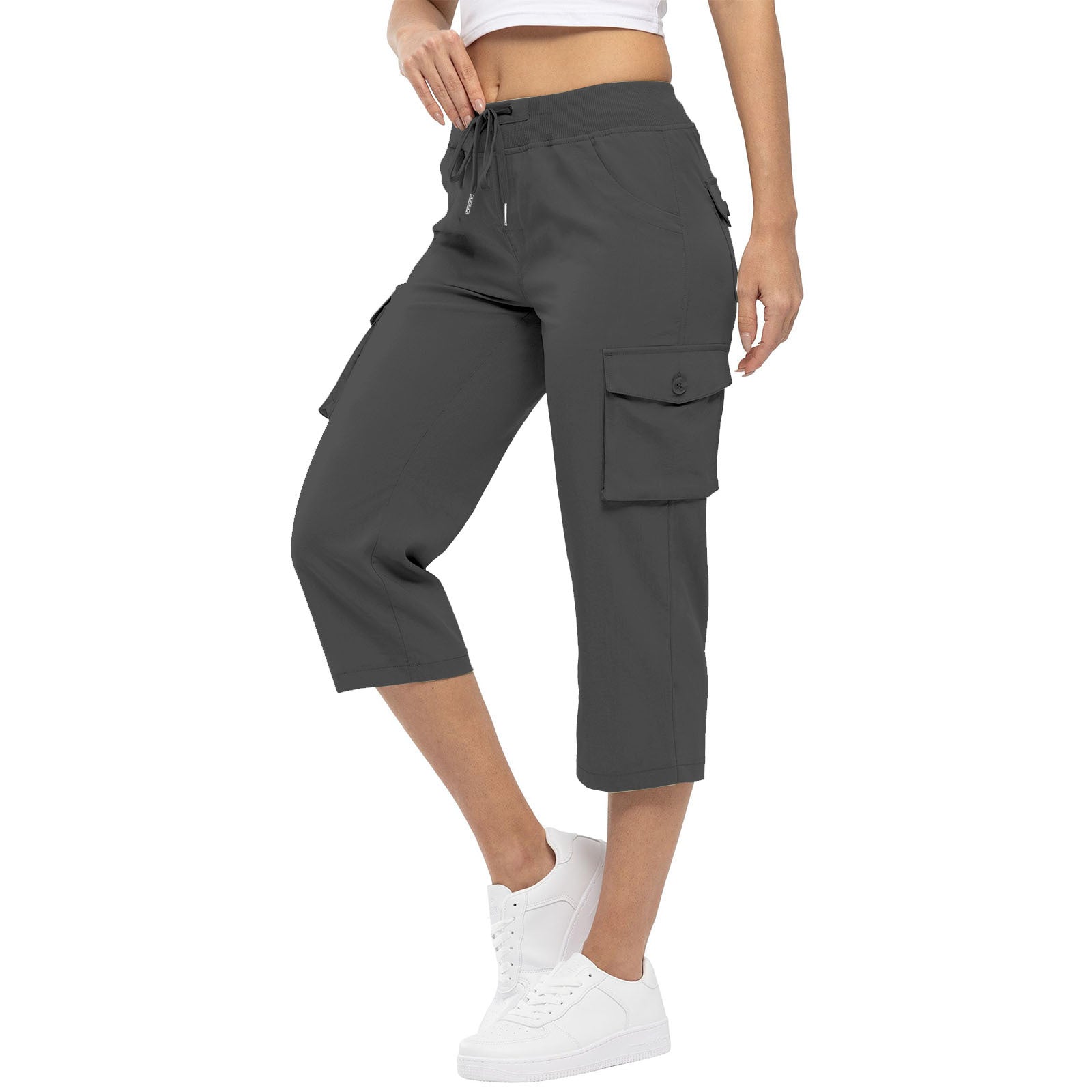 Pantalon ample taille haute avec poche à cordon