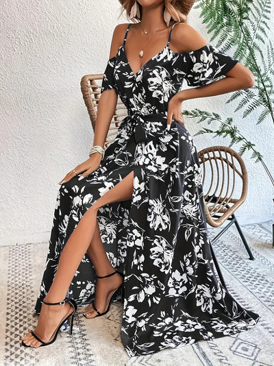 Robe Longue à Épaules Dénudées – Style Bohème Été