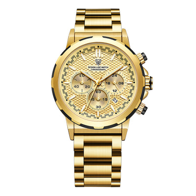 Montre étanche calendrier lumineux multifonction en acier classique