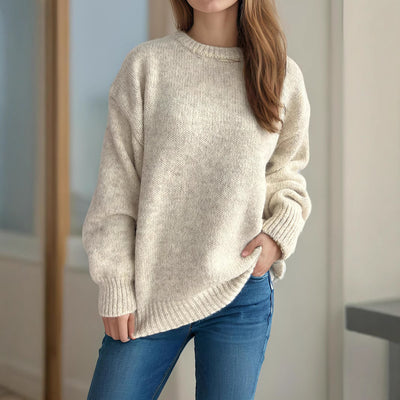 Pull femme ample à encolure ronde pour l’automne et l’hiver