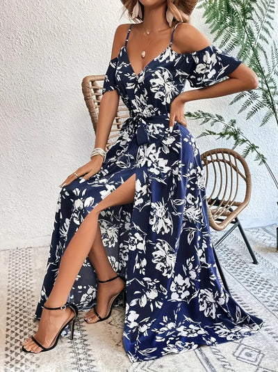 Robe Longue à Épaules Dénudées – Style Bohème Été
