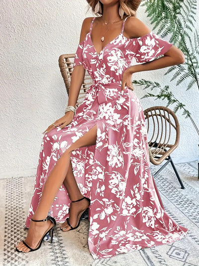 Robe Longue à Épaules Dénudées – Style Bohème Été