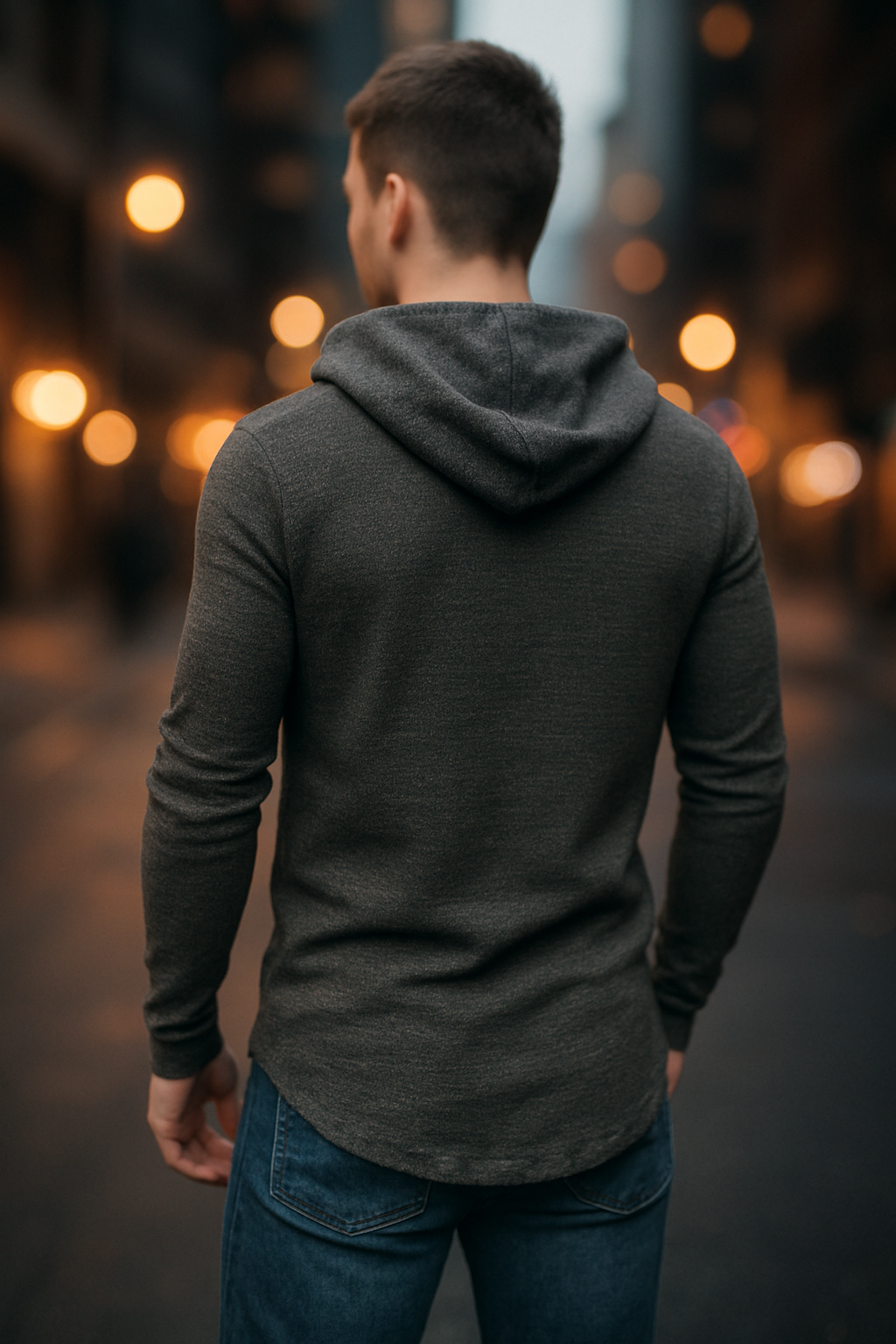 Sweat à capuche homme décontracté à manches longues – Coupe ajustée, idéal pour le sport ou le quotidien