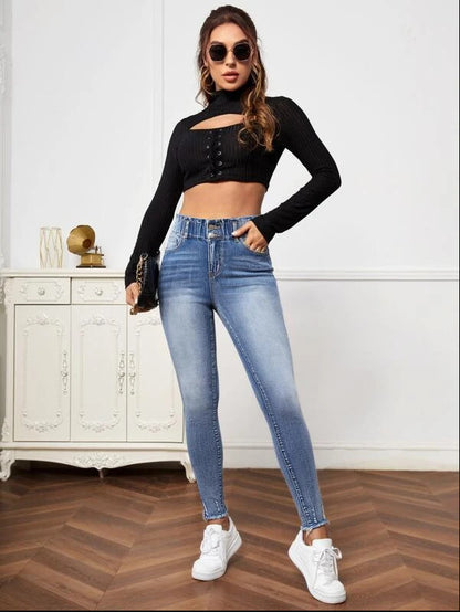 Jeans moulants à haute élasticité pour femmes, nouvelle mode