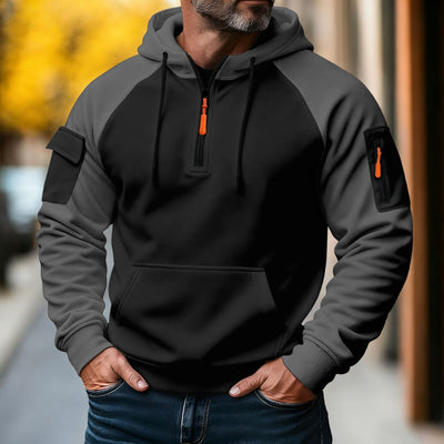 Sweat à capuche décontracté avec fermeture éclair décorative – style sport et urbain