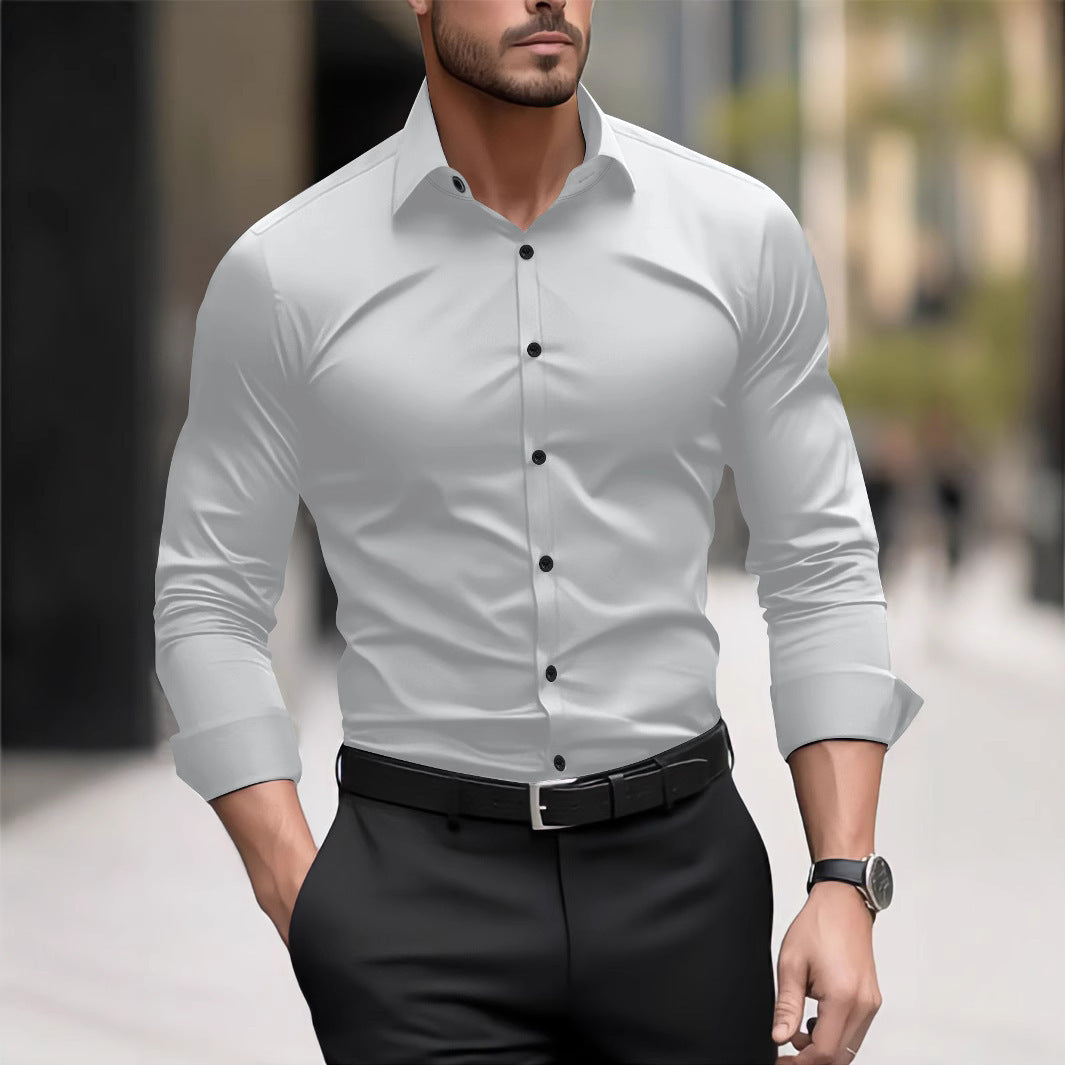 Chemise décontractée à manches longues pour homme avec motif dégradé.