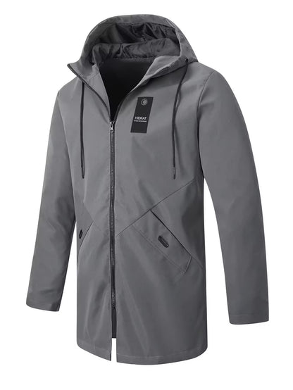 Veste homme mi-longue à capuche, imperméable et coupe-vent, esprit workwear moderne