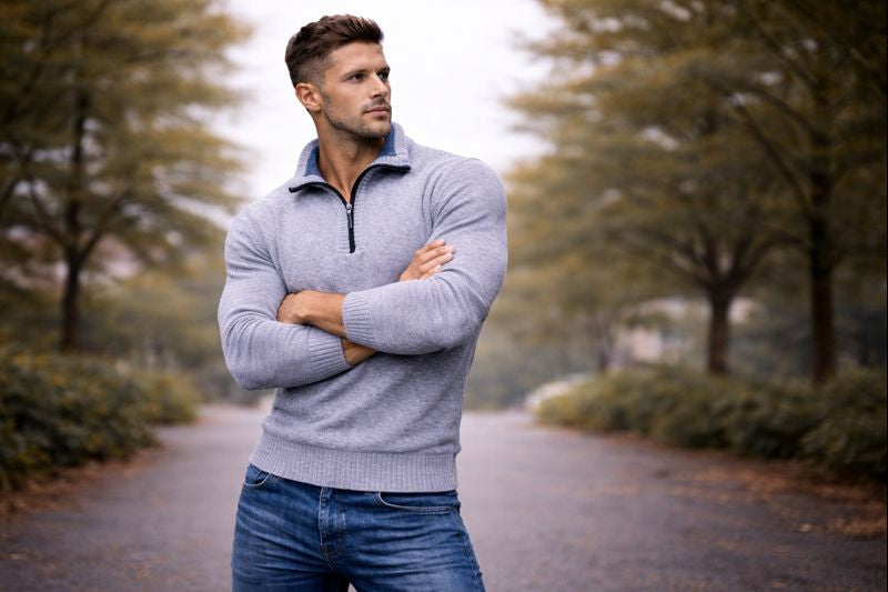 Pullover épais à enfiler avec demi zip