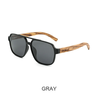 Lunettes de soleil en bois Protection solaire polarisée vintage