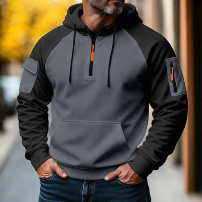 Sweat à capuche décontracté avec fermeture éclair décorative – style sport et urbain