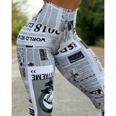 Pantalon de yoga/fitness original extensible taille haute