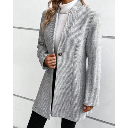 Manteau en laine slim à coutures jacquard