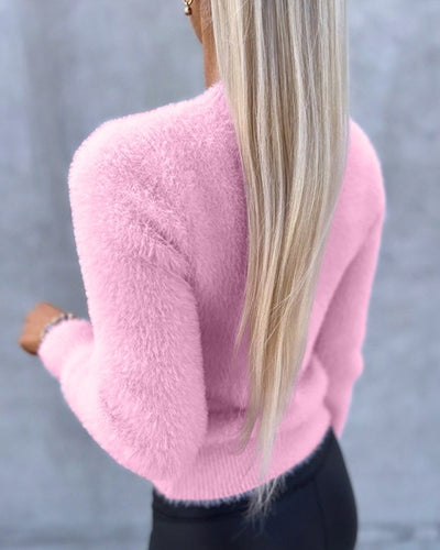 Haut en peluche BASIC de couleur unie